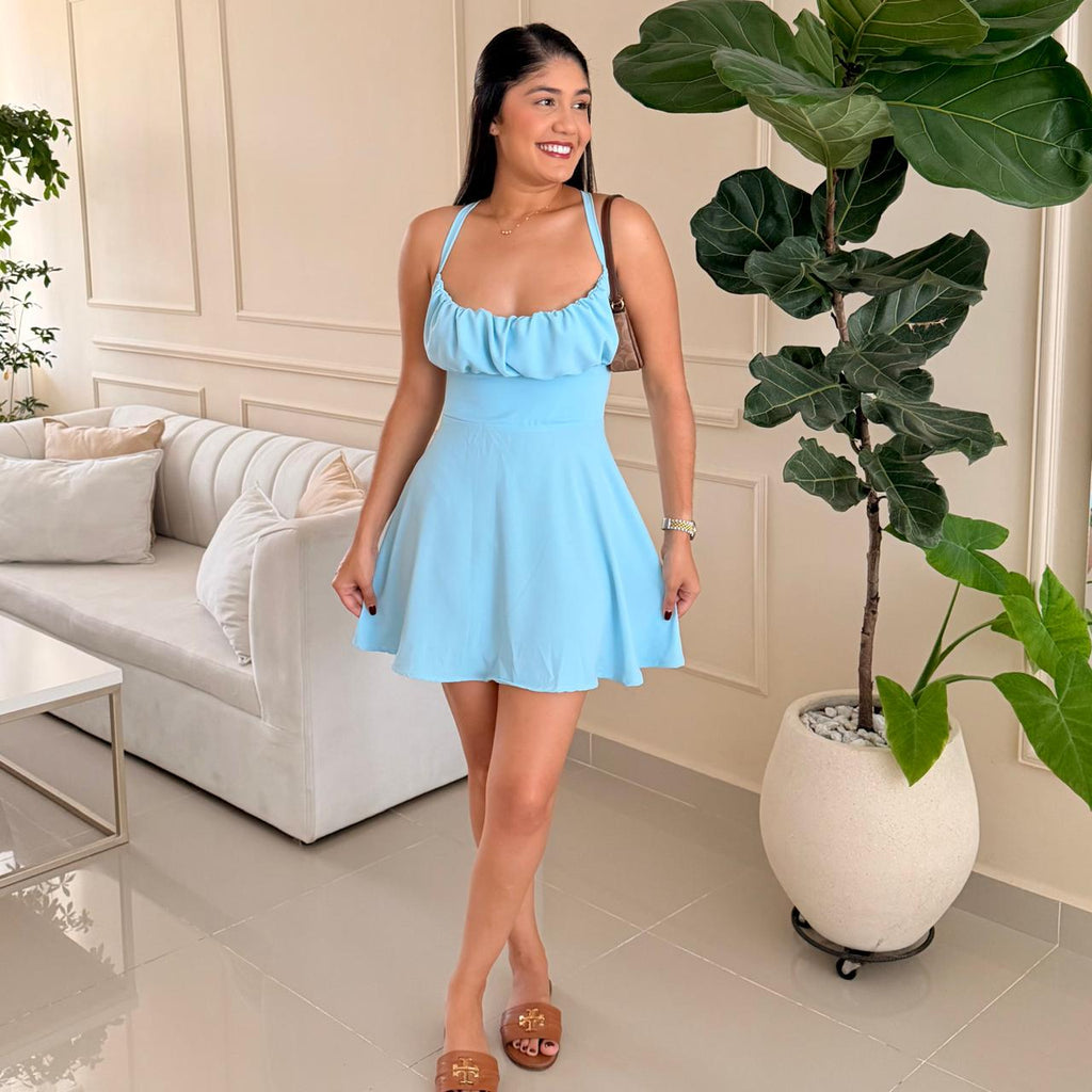 Vestido París Azul Cielo